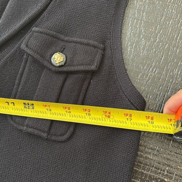 Ralph Lauren sleeveless vest sweater w/ front signature pony gold buttons size M - Picture 7 of 8